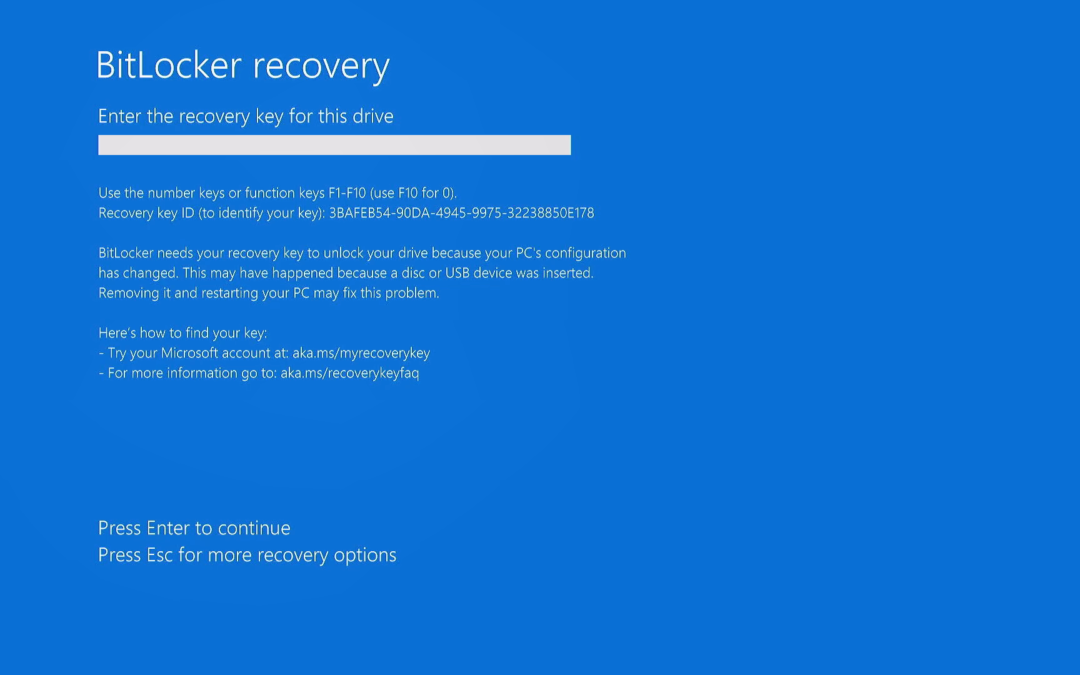 Lost Bitlocker key-No problem for LincsIT
